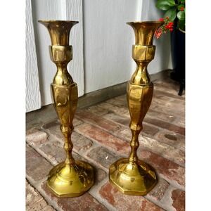 Beautiful Vintage Brass Candle stick holders Set of 2.